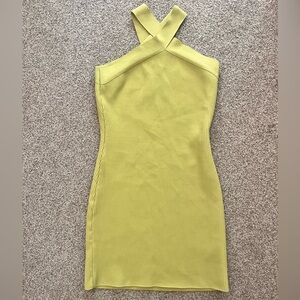 Sincerely Jules Lime Green Cross Neck Dress
